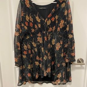 House of Harlow 1960 X Revolve sheer floral mini dress, size M, new with tags